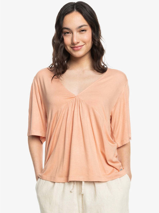 Roxy Women's Blouse with V Neck Cafe Creme