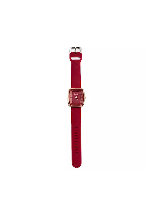 Nora's Accessories Uhr mit Rot Kautschukarmband