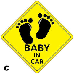 Autoline Semn Baby on Board cu Autocolant Galben