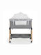 Cangaroo Cradle with Mattress, Side Opening, and Wheels Gray