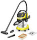 Karcher WD 5 P S V-25 5 22 Wet-Dry Vacuum 1100W With Stainless Steel Drum 25lt Yellow