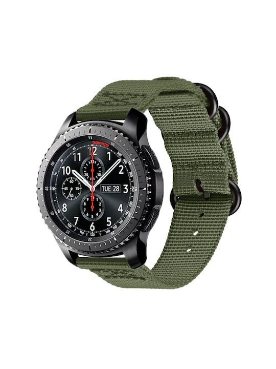 Samsung Galaxy Watch Active 2 22мм Gear S3 Найлонови Три Пръстена Армейско Зелено