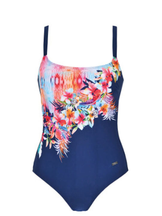 Naturana One-Piece Swimsuit Floral Blue