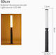 Solarleuchte Boden Column 6W mit Warmes Weiß Licht 3000K IP64 60cmx7.5cmx12.5cmcm
