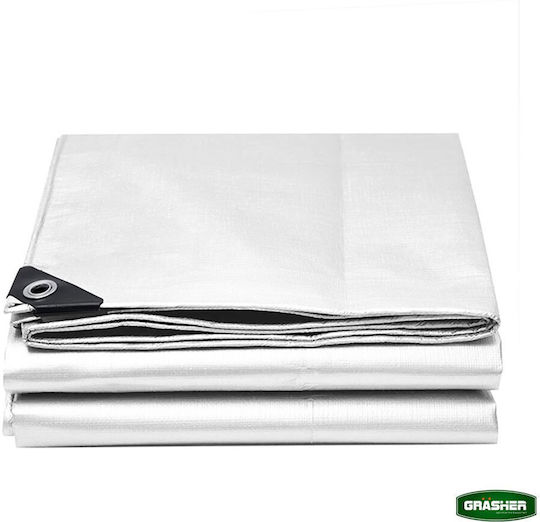 Grasher Αδιάβροχος Μουσαμάς 190gr/m² 12x8μ. Βαρέως Τύπου Λευκός