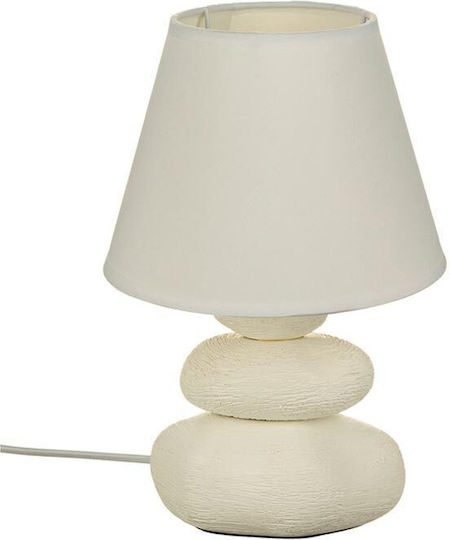 Keramik Tischlampe mit Weiß Schirm und Basis
