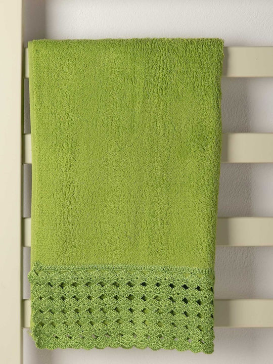 Silk Fashion Facecloth 50x100cm Green