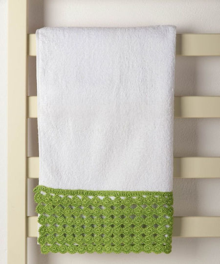 Silk Fashion Badehandtuch 100x150εκ. White/green
