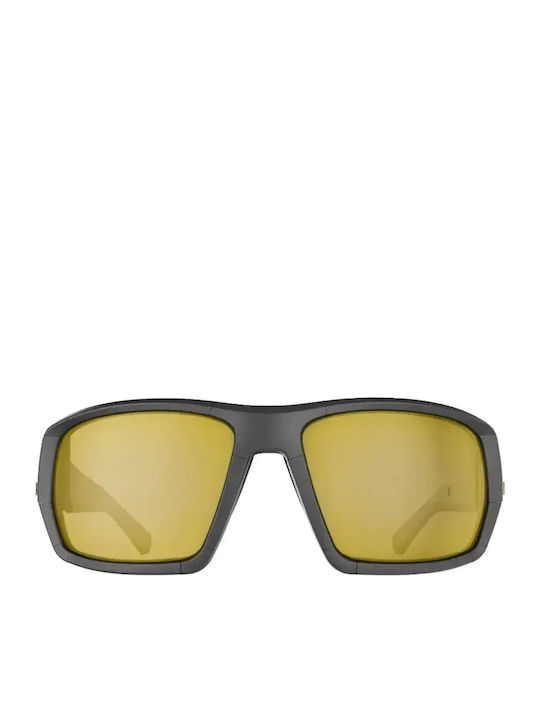 Bliz Peak Herren Sonnenbrille mit Schwarz Kunststoff Gestell und Gelb Polarisiert Spiegel Linse