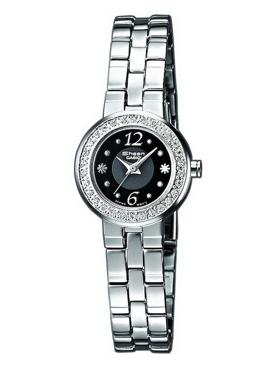 Casio Sheen Damen Uhr mit Silber Metallarmband SHN-4010D-1AER
