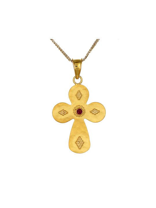 Damen Gold Byzantinisch Kreuz 14K