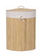 Laundry Basket Wicker with Cap Beige