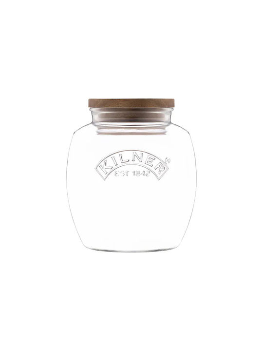 KIlner Βάζο Γενικής Χρήσης με Καπάκι Ξύλινο Διάφανο 2000ml