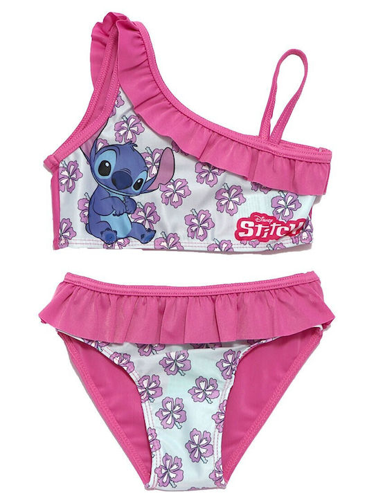Disney Lilo & Stitch Παιδικό Μαγιό Μπικίνι Βεραμάν-Ροζ