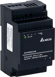 Delta Τροφοδοτικό Ράγας με Έξοδο 24V και Ισχύ 30W 1.25A