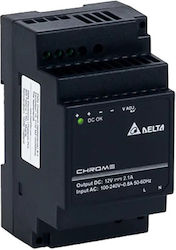Delta Τροφοδοτικό Ράγας με Έξοδο 12V και Ισχύ 25W 2.1A