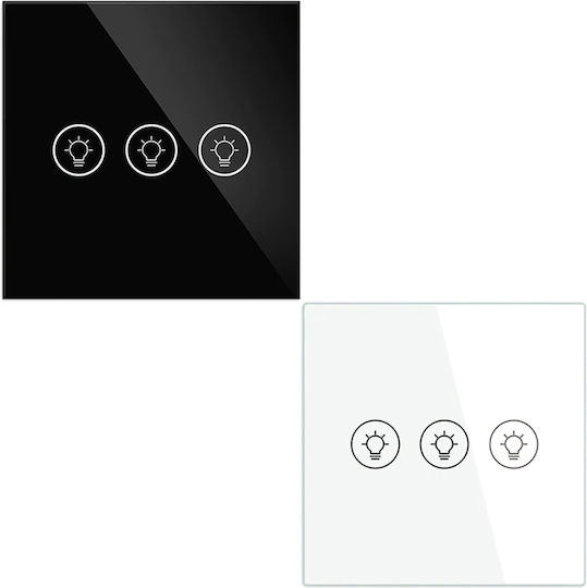Smart Χωνευτός Διακόπτης Dimmer χωρίς Πλαίσιο Κλασικός Μπουτόν σε Λευκό Χρώμα