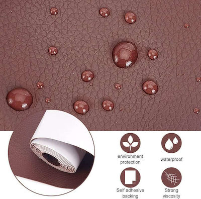 Self-Adhesive Leatherette Patch 0.70x1m Brown