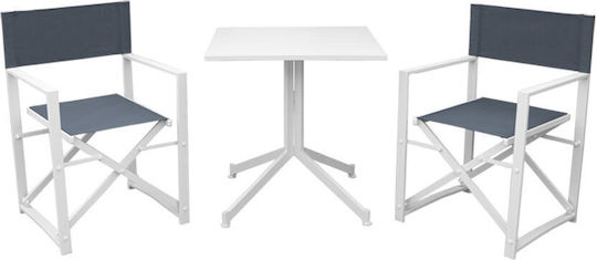 Garten- und Outdoor-Möbelsets für kleinen Raum Ellen / Madison 3 Stück Weiß