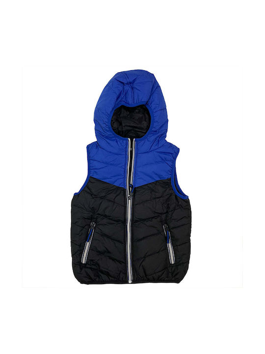 Ustyle Kinderjacke Ärmellos mit Kapuze Blue/black