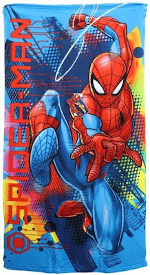 Kids Heroes Πετσέτα Θαλάσσης Spiderman Blue Μικροΐνες 70×140cm