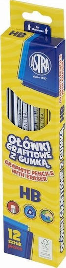 Astra Pencil HB Set with Eraser Gray 12pcs