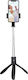 Techsuit K06 Selfie Stick με Bluetooth Μαύρο