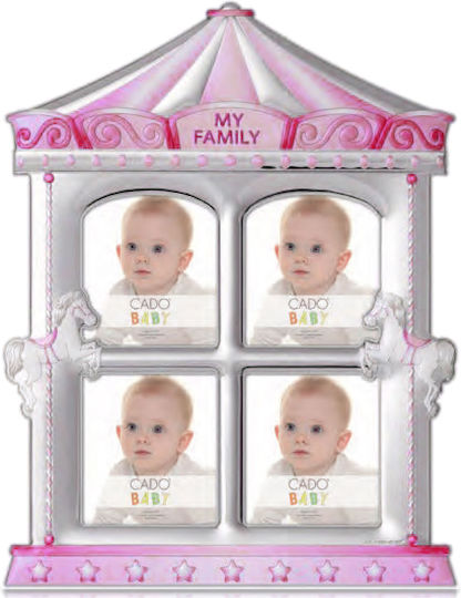 Beltrami Kinder Fotorahmen Silber Rosa 20x25cm