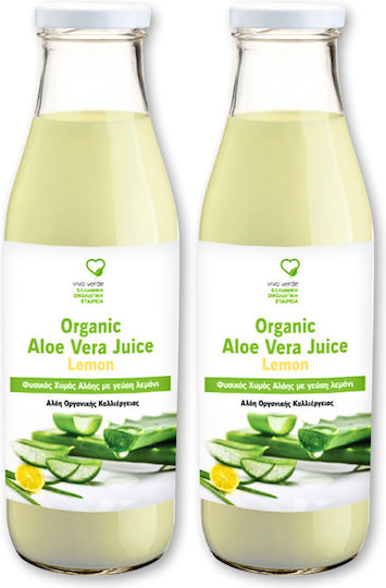Vivo Verde Χυμός Oργανικής Αλόης με Γεύση Λεμόνι 1000ml 2τμχ