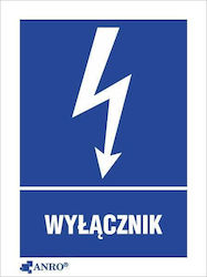 Self-adhesive Warning Sign Switch 52x74 10eia Q1 F