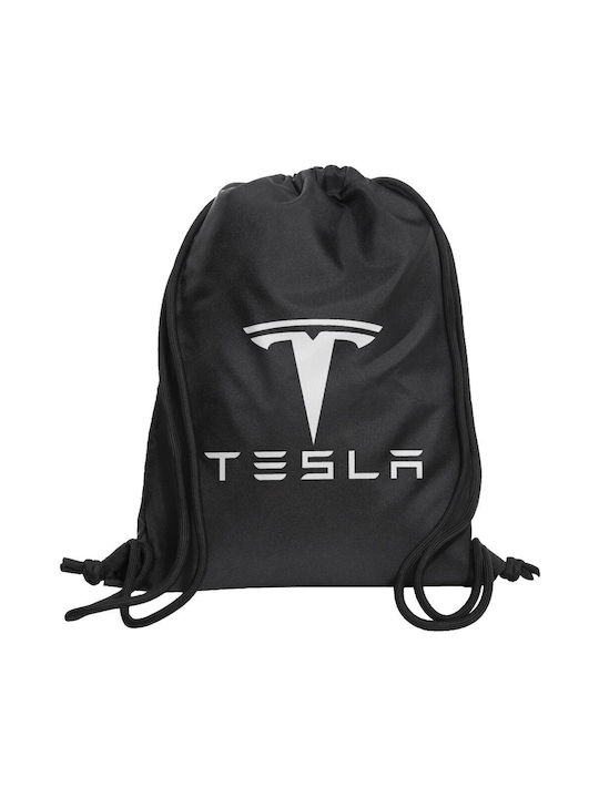 Koupakoupa Tesla Motors Τσάντα Πλάτης Γυμναστηρίου Μαύρη