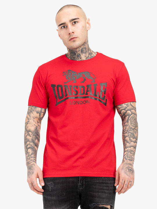 Lonsdale Мъжка тениска с къс ръкав Red/Black