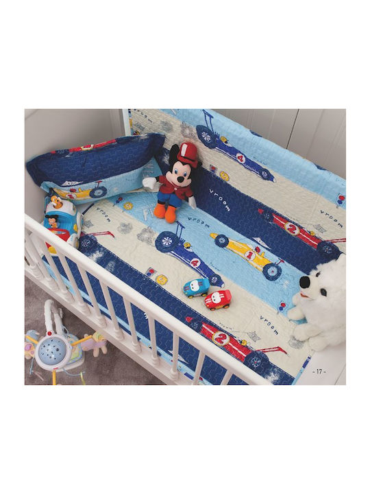 Teoran Cotton Baby Quilt 110x140cm Blue