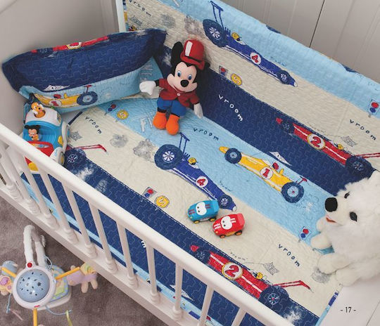 Teoran Cotton Baby Quilt 110x140cm Blue