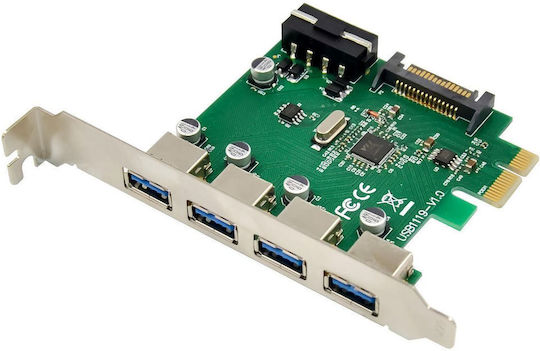 Microconnect 4 Port Usb 3.0 Pcie Card Main Chip Vl805 4 External Usb 3.0 Ports