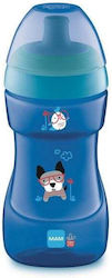 Mam Sports Cup Ποτηράκι Educational Sippy Cup Silicone Puppy Blue for 12m+m+ 330ml