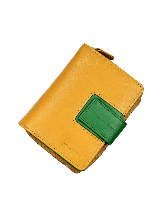 Armonto Small Leather Women's Wallet with RFID Yellow