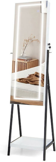 Costway Oglindă De Podea Cu Cadru Metalic Alb 160x41cm