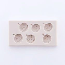 Silikonform zur Herstellung von Halloween-Kürbissen 11,3x5,8x1,3cm