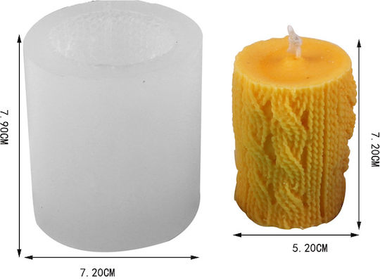 Silikonform für das Erstellen von geflochtenen Kerzen 5,5x7,5cm