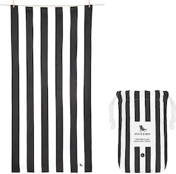 Dock & Bay Beach Towel 200x90cm Quickdry Kamari Charcoal Black Dock & Bay Beach Towel 200x90cm Quickdry Kamari Charcoal Black