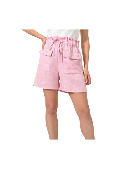 Potre Women's Linen Shorts Pink