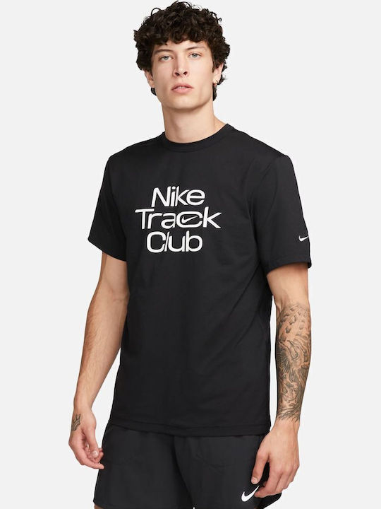 Nike Dri-Fit Спортна Тениска Черна