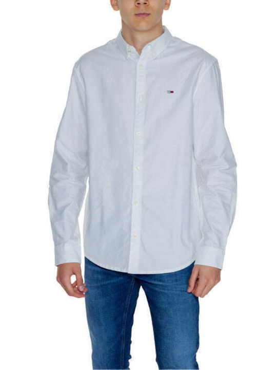 Tommy Hilfiger Men's Shirt Long Sleeve Denim White