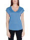 Vila Damen T-shirt mit V-Ausschnitt Blau