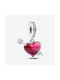 Pandora Charm Herz aus Silber mit Zirkon Rote