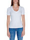 Calvin Klein Women's T-shirt with V Neckline White