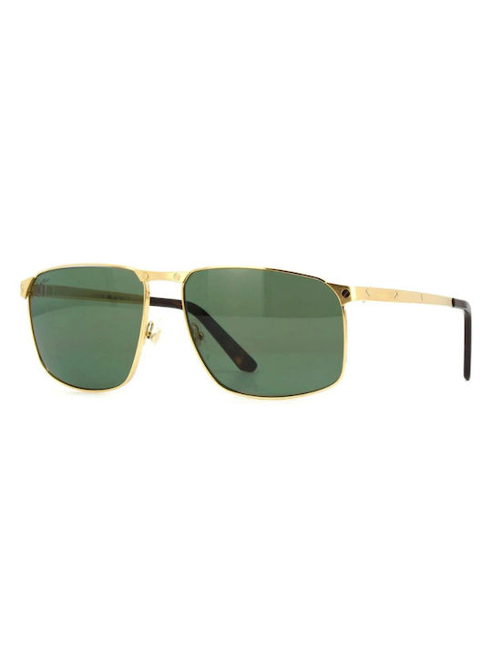 Cartier Sunglasses with Gold Metal Frame and Green Polarized Lens CT0322S 002