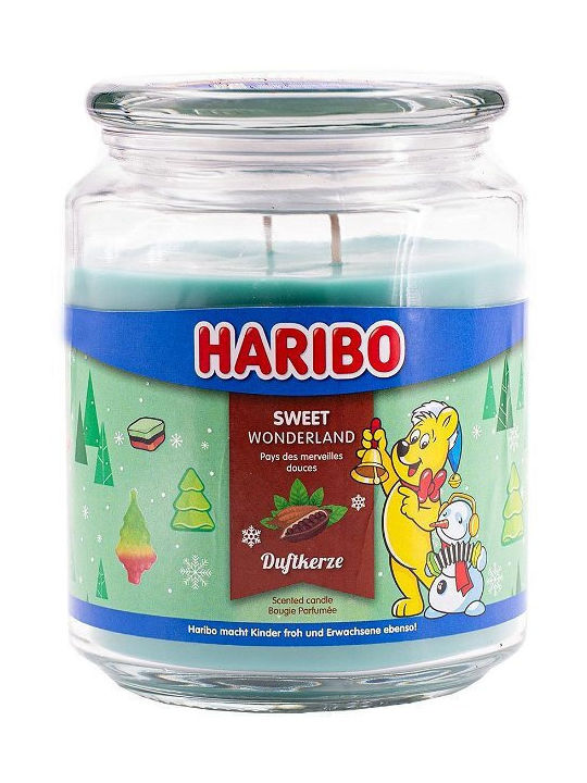 Haribo Decorative Candle Sweet Wonderland Jar Light Blue 510gr 1pcs