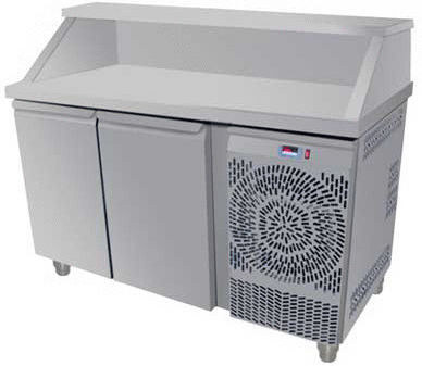 Inoxcon Frigider Inoxidabil de Banc pentru pizza cu Sertar și Unitate de Răcire L161xl70xH86cm